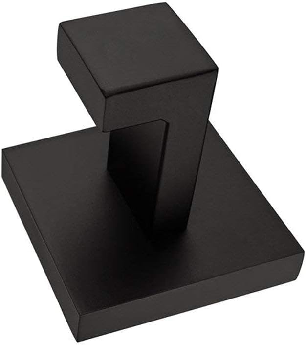 SUS 304 Stainless Steel Bathroom Hardware Set Solid Square Polish/Black Bathroom Accessories Set with Towel Ring Towel Bar Hook - (Color: Towel Hook Black)