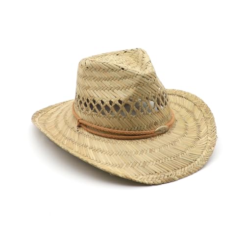 Image of Straw Cowgirl Hat for Women Cowboy Hats for Men Wide Brim Sun Hat Shapeable Western Hat Beach Hat