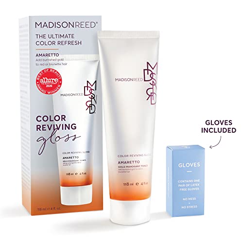 Madison Reed Color Reviving Gloss, Amaretto - Bronze, Semi-Permanent Hair Dye, Enhances Hair Color & Corrects Tone, Adds Brilliant Shine, Keratin & Argan Oil, 4 Fl Oz (118 Ml) #TOP3
