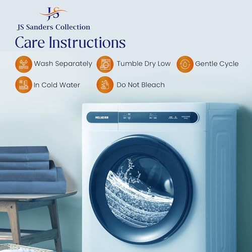 JS Sanders Collection 100% Egyptian Cotton Universal V Berth 4 Piece The Best Boat V Berth Bedding Fits mattresses up to 8” Depth Sheet Set - 600 TC Mediterranean Blue by JS Sanders Collection - Image 8