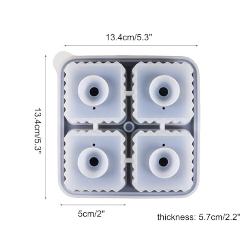 Molde de silicona para cubos de hielo cuadrados con tapa miniatura 4