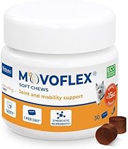 Movoflex Soft Chews | 30 pezzi | Per cani di peso inferiore a 15 kg | Alimento complementare per la salute delle articolazioni | Per il mantenimento delle strutture articolari | Con acido ialuronico