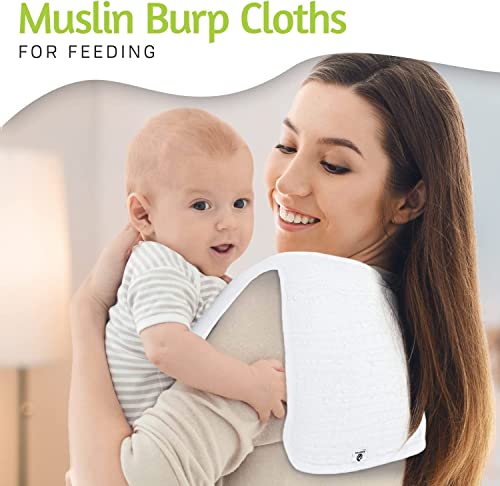 Kiddycare Muslin Burp Cloths - Burp Clothes For Baby Girl/Boy, Organic Baby Clothes Burping Cloths For Babies - 6 Layers Absorbance, Baby Burp Cloth (4 Pack (10X20 Inches)) #TOP1