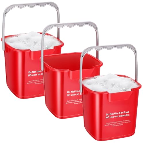 Uiifan 3 Pcs 6 Quart Cleaning Bucket Small Sanitizing Square
