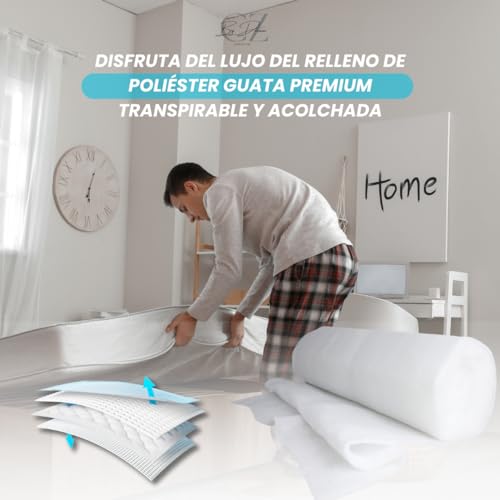 Miniatura 4 de Cz By Dream Premium Relleno De Poliéster Guata Fibra 100g M2,200g M2 Y 300g M2 Para Tapicería Guata Para Acolchar 163cm Ancho Por Metros.