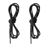 2 Pairs Waxed Round Shoe Laces, 80cm/31.5' Formal Business Oxford Shoelaces for Men or Women's Dress Shoes, 2.5mm, Black