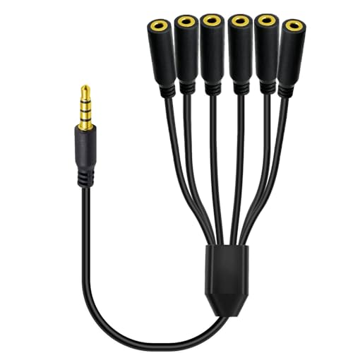 Multiplicateur jack 3.5mm TRRS mâle 6 femelles cordon auxiliaire pour ordinateur