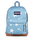 JanSport Right Pack Expressions Backpack – Main Compartment, 15-inch Padded Laptop Compartment, Side Water Bottle Pocket, Utility Pocket with Zippered Rain Flap, Discharge Denim Star