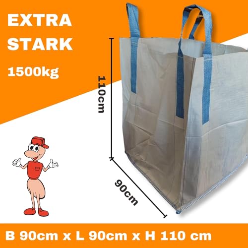 Big Bag 90x90x110 cm für Bauschutt, Gartenabfälle und Holz