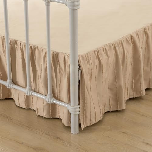 xuan dian Dust Ruffle Bed Skirt, King Size Beds - 12 Inch Drop, Camel