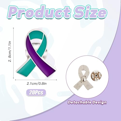 40 Pcs Suicide Awareness Items 20 Suicide Awareness Bracelets Suicide Prevention Pins Suicide Prevention Bracelet Suicide Awareness Pins for Women Men Mental Health Charity Campaign Supplies3