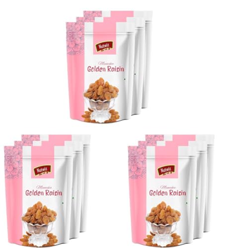Image of Nutwiz Premium Raisins (Golden Raisins /Munakka, 750G), Fresh (Pack of 3)