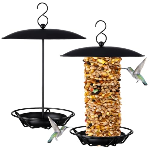 Otoolling 2 Pcs Cylinder Bird Feeder Outdoor Seed Cake Feeder Metal Suet Cake Holder Backyard Wild Bird Feeding Feeders for Outdoors Garden (Novel)