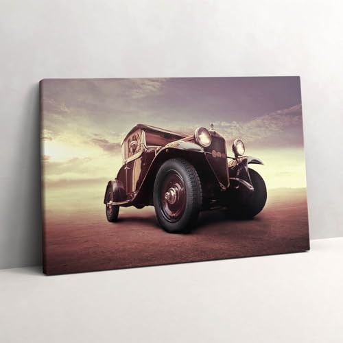 Automobile retro en tableau photo sur toile pour decorer un mur vide