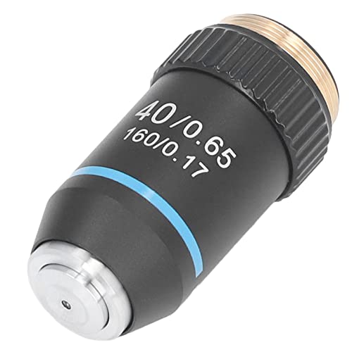 Achromatic Microscope Objective 40X High Magnification Thread Standard RMS Black 195 for Study Work Research