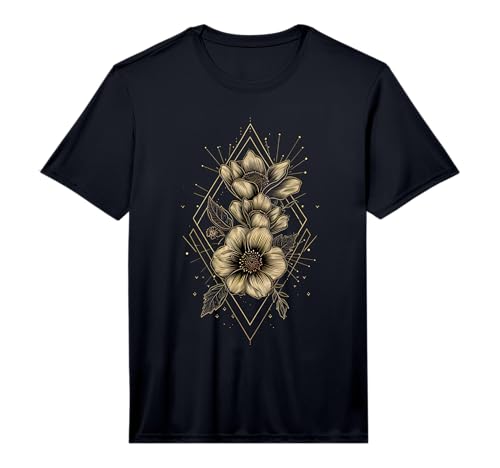 Botanical Harmony Minimalist Flower Graphic Performance T-Shirt