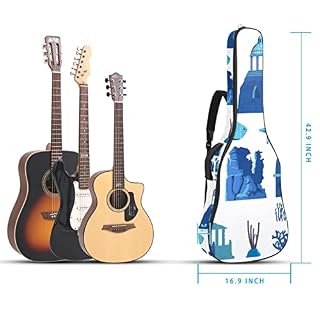 Housse de transport rembourrée imperméable Oxford pour guitare avec bandoulière réglable Motif animaux et plantes sous… - Les Beatles, Paul McCartney, John Lennon, RIngo Starr, George Harrison Housse de transport rembourrée imperméable Oxford pour guitare avec bandoulière réglable Motif animaux et plantes sous… – Image 5