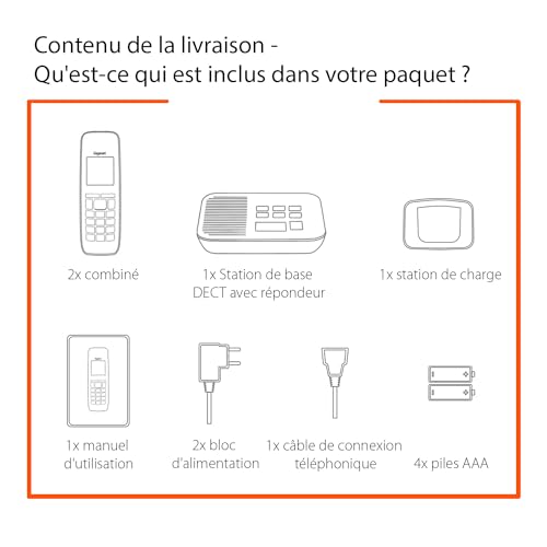 Téléphone sans fil Gigaset PURE Duo 2 combinés Répondeur intégré ECO DECT - vue 7