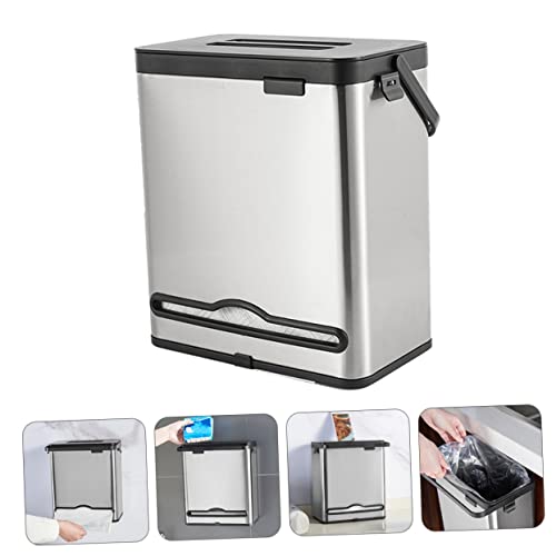 Caneca de basura rectangular para colgar de acero inoxidable miniatura 5