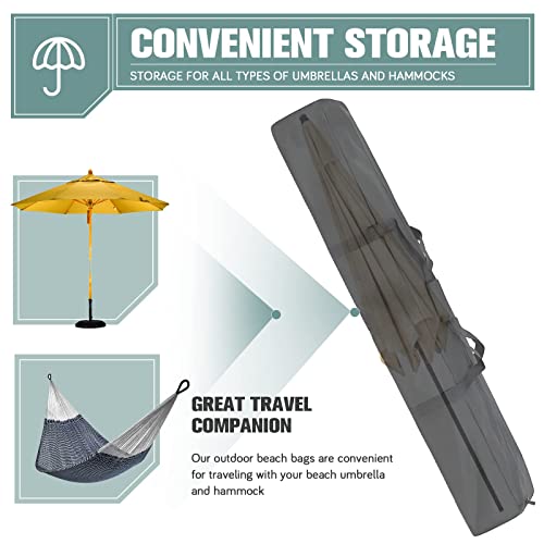 Skyfiree Patio Umbrella Storage Bag Beach Umbrella Bag Oversized Outdoor Umbrella Carrying Bag Waterproof Umbrella Carrier With Strap Carry Holder For Storage Travel (Black) #TOP3
