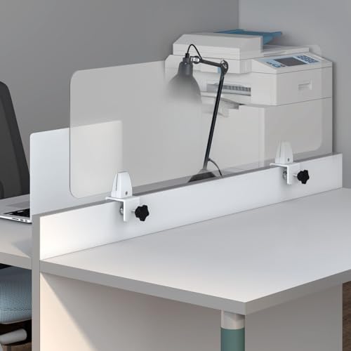 Acrylic Desk Partition Privacy Shield Freestanding & Desk Mounted Office Panel Protective Divider for Reception & Cashier Workspaces Enhanced Privacy & Safety Feature