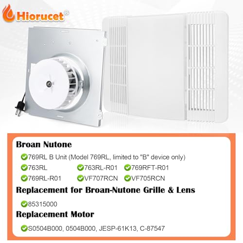 85315000 Ventilation Fan Grille Lens & S0504B000 Motor Assembly for Broan Nutone 769RL B Unit, 763RL, 769RL-R01, 769RFT-R01, VF707RCN for Nutone Broan Bathroom Exhaust Fan Cover Replacement Parts. by Hiorucet - Used condition - Image 2