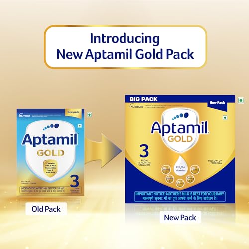 Image of Aptamil Gold Infant Formula Milk Powder for Babies - Stage 3 (6-12 Months) - with Prebiotics and DHA - 1.2 kgs - Large Pack
