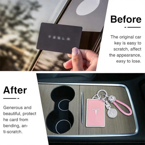 Image of for Tesla Key Card Holder Bling Key Chain Card Key Holder for Model S /X /3 /Y Cybertruck Keychain