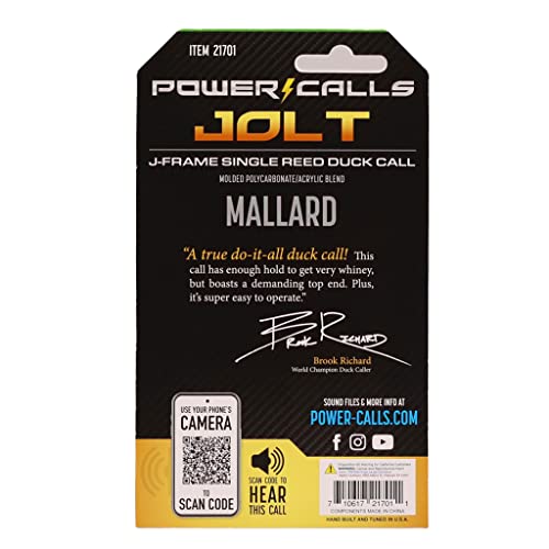 Image of Higdon Outdoors Power Calls: Mallard Duck Call, Jolt Black - J-Frame Single Reed