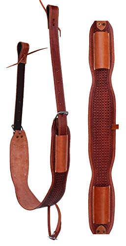CHALLENGER Horse Western Tooled Leather Rear Flank Back Saddle Cinch w Billets 9780