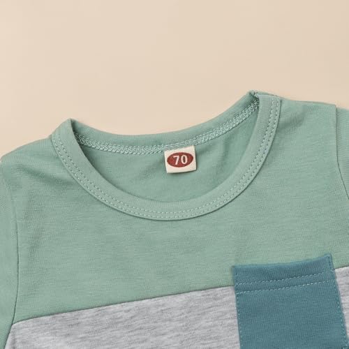 Image of Toddler Boy Clothes Baby Summer Outfit Patchwork Tee Shorts 12M-4T