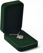 Oirlv Green Velvet Necklace Box, Pendant Box, Valentine's Day Anniversary (Necklace Box)
