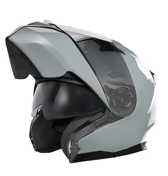 Szczękowy kask motocyklowy STORMER Spark Nardo Gry Glossy – ECE 22.06 – zintegrowana blenda przeciwsłoneczna – przystosowany do montażu Pinlocka