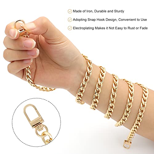 RAPUDA 4 Pieces Different Sizes Iron Replacement Flat Chains Iron, Metal Chain Strap for DIY Purse Handbag Shoulder Crossbody Bag Clutch (15.4 Inch, 23.6 Inch, 31. 4 Inch, 47.2 Inch) Gold by RAPUDA - Image 3