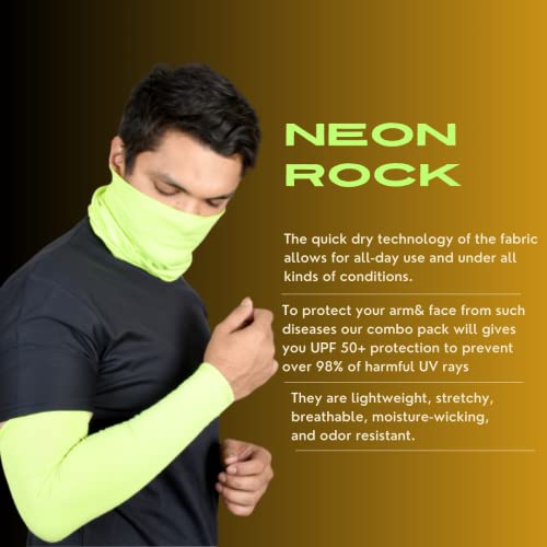 Image of NEON ROCK Winter Pure Cotton Combo Bandan Super Soft, Breathable for Winter Head, Hair & Arm Cover with UV Protection for Headband, Soft Neck Scarf for Biking, Gym, Yoga & Outdoor Use
