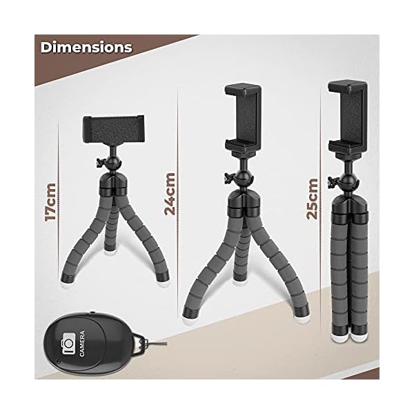 Oktopus Handystativ mit Bluetooth-Fernauslöser für Smartphone und Digital-Kamera, Flexibles universelles Mini… – Bild 5