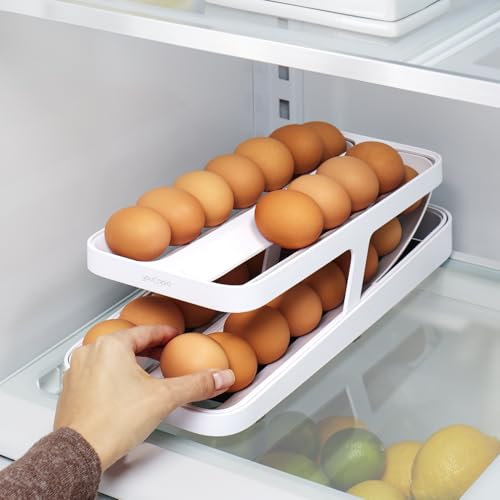YouCopia RollDown® Egg Dispenser, Rolling Eggs Dispenser and Organizer for Refrigerator Storage, Double Track by YouCopia - Image 6