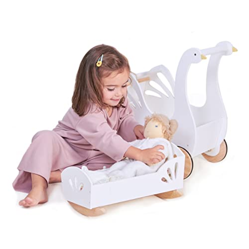Tender Leaf Toys - Sweet Dreams Dolly Bed - Wooden Baby Doll Rocking Cradle with Bedding and Accessories - Encourages Love and Nurturing Play for Boys and Girls - Age 18m+ - Thumbnail 4