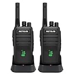 Retevis RT21H 3.0 Walkie Talkies for Adults, Licence Free Walkie Talkie with Concealed Screen IP54 Type-C Charge VOX Emergency alarm 2 Way Radio for Hiking, Camping, School (2 Pcs, Black)