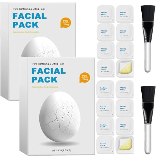 Zombie Facial Mask Zombie Mask Facial Hydrating Skincare Face Mask Moisturizing No-Wash Peel-off Mask Shrink Pore Pore Tightening & Lifting Deep Cleansing Clay Mud Mask 2Boxes(2PCS)