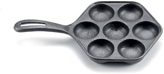 Norpro 3114 Cast Iron Stuffed Pancake Pan, Munk/Aebleskiver, 2" / 5cm diameter, Black