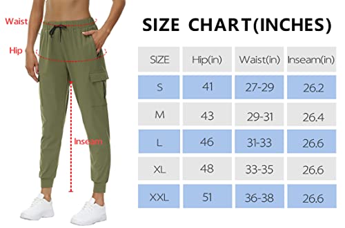 Green Joggers For Women Cargo Pants For Women With Pockets Athletic Jogger Sweatpants Women Green Cargo Pants For Women Yoga Pants Hiking Pants Jogger Pants For Women Drawstring - Army Green L #TOP4