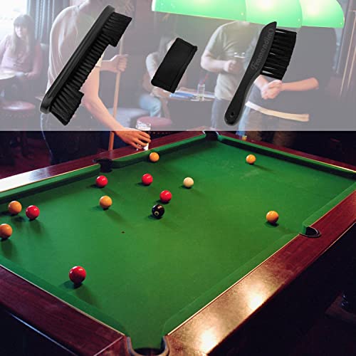 Framendino, Wooden Billiards Pool Table and Rail Brush Set Wood Billiard Cleaner Cleaning Tools Supplies (Black, 3 Pack)