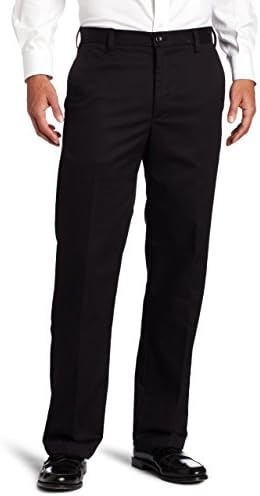 IZOD Men's American Chino Flat Front Straight Fit Pant, Black, 30W x 30L