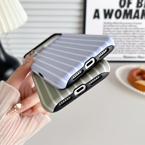 Coque iPhone 17 Pro MagSafe Skyseaco à rayures bleues en TPU et PC