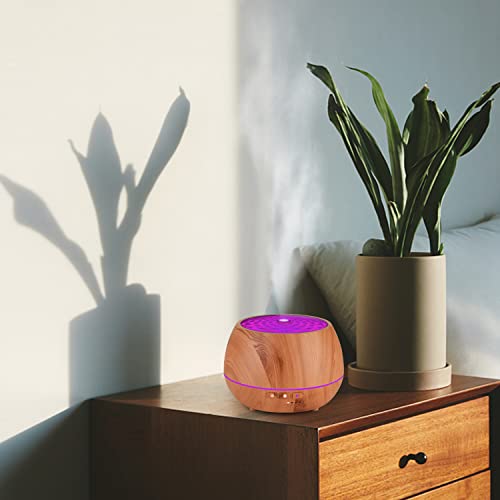 Aromatherapy Essential Oil Diffuser 500Ml 12 Hours Wood Grain Aroma Diffuser With Timer Cool Mist Humidifier For Large Room, Home, Baby Bedroom, Waterless Auto Shut-Off (Yellow) #TOP3