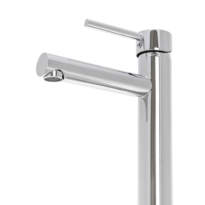 Kran łazienkowy - bateria umywalkowa z wylewką 14 cm - armatura łazienkowa z regulatorem strumienia - stojąca bateria mieszakowa - bateria łazienkowa do umywalki - wysokość 30,5 cm - chrom