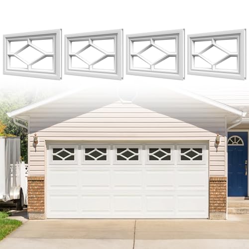 4 Pcs Garage Windows Replacement Vinyl Garage Door Windows Inserts Kit