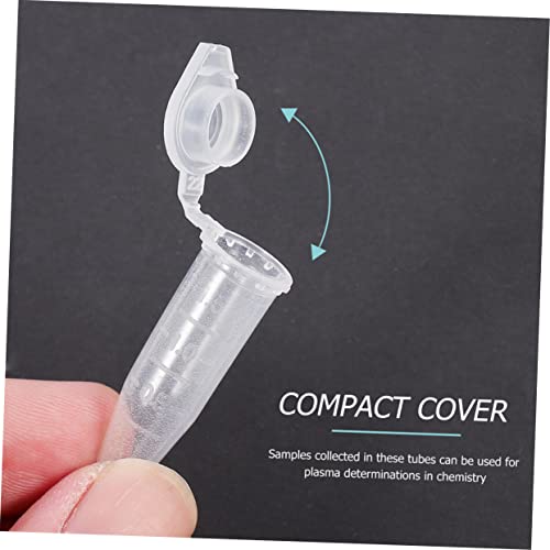 Ultechnovo 500Pcs Centrifuge Tube Clear Container With Lid Conical Tube Test Centrifuge Tube Containers With Lids Experiment Tube Vials Tubes With Attached Lids Ultracentrifuge Tubes #TOP7