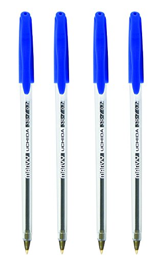 Uchida SB7 – 3 Marvy Ball Point Pen 0.7 mm, 4 pezzi Pack, Blu inchiostro